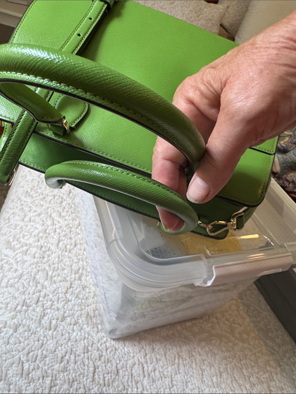 kate spade kelly green leather satchel with crossbody strap, new without tag - Picture 7 of 16